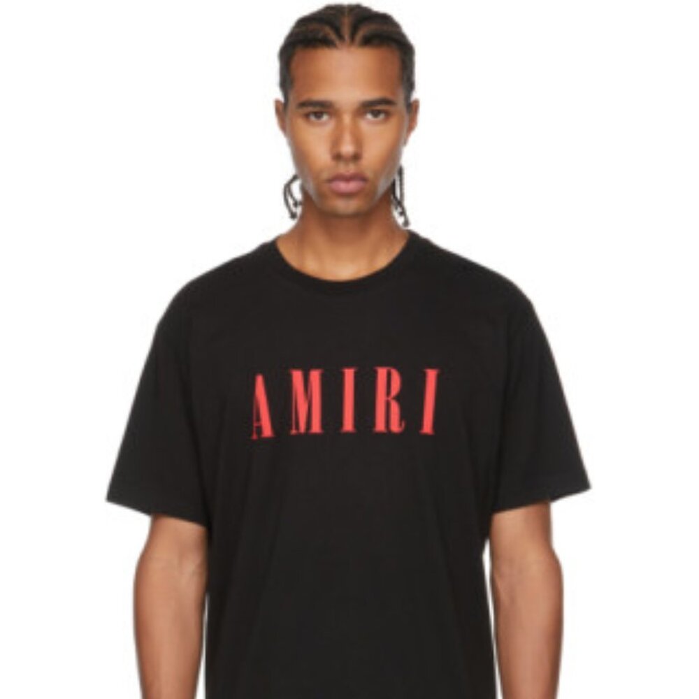 Amiri T-Shirt Black Red Logo - Limited Edition Streetwear - Size XL